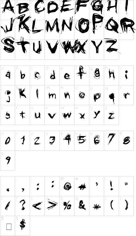 Unterschiedliche Zeichen in der Tattoo Vorlage