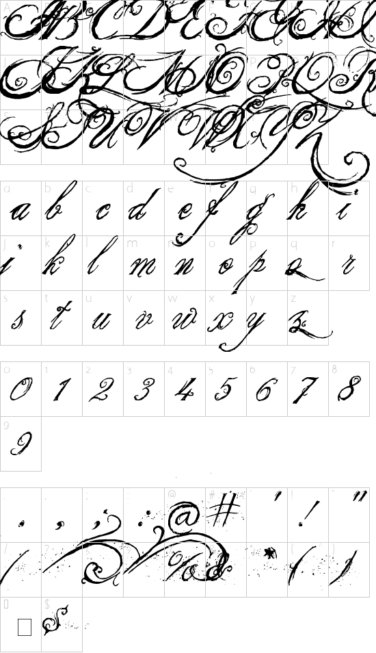 Unterschiedliche Zeichen in der Tattoo Vorlage