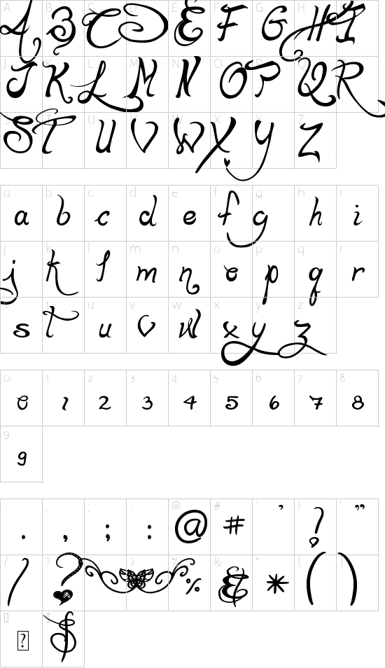 Unterschiedliche Zeichen in der Tattoo Vorlage