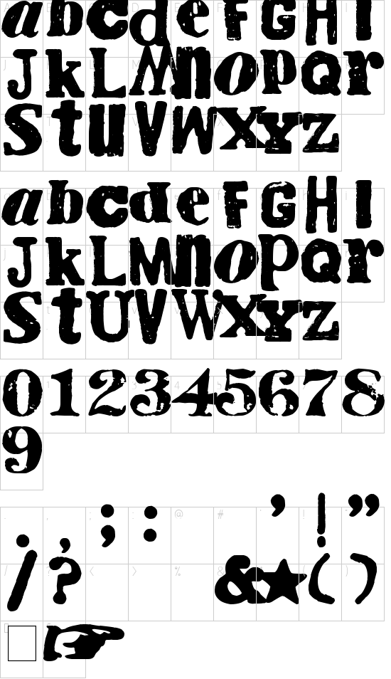 Unterschiedliche Zeichen in der Tattoo Vorlage
