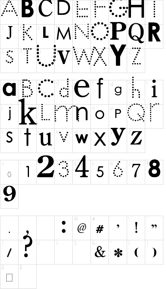 Unterschiedliche Zeichen in der Tattoo Vorlage