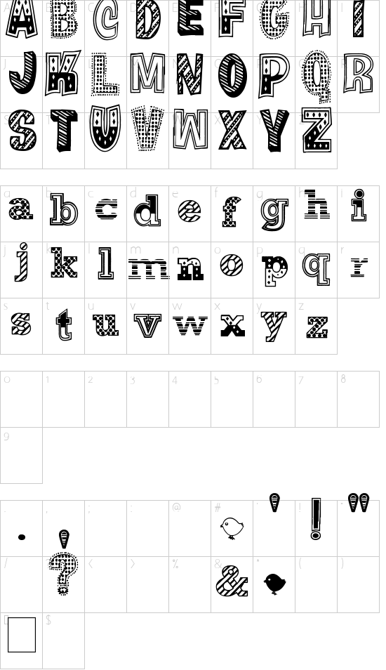 Unterschiedliche Zeichen in der Tattoo Vorlage